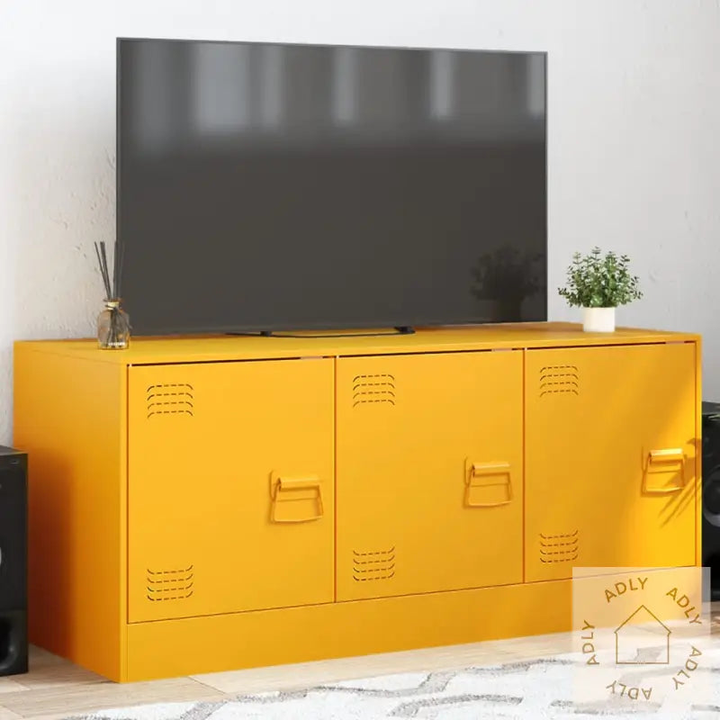 Tv-Benk Sennepsgul 99X39X44 Cm Stål
