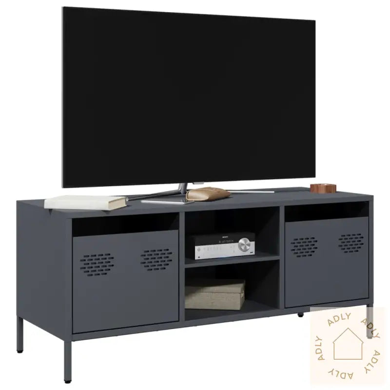 Tv-Benk Antrasitt 101,5X39X43,5 Cm Kaldvalset Stål