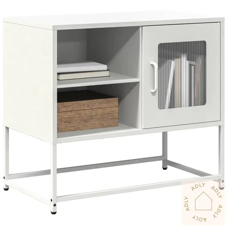Tv-Benk Hvitt 68X39X60,5 Cm Stål