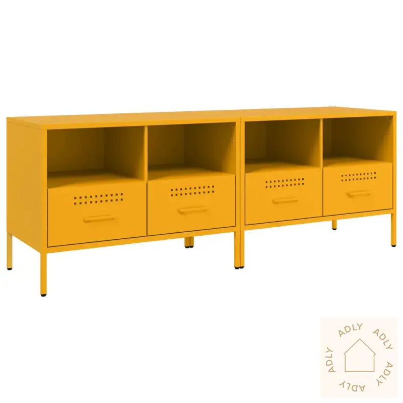 Tv-Benker 2 Stk Sennepsgul 68X39X50,5 Cm Stål