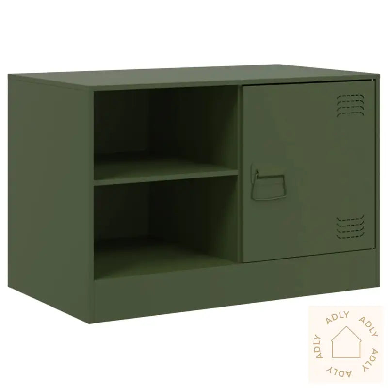 Tv-Benk Olivengrønn 67X39X44 Cm Stål