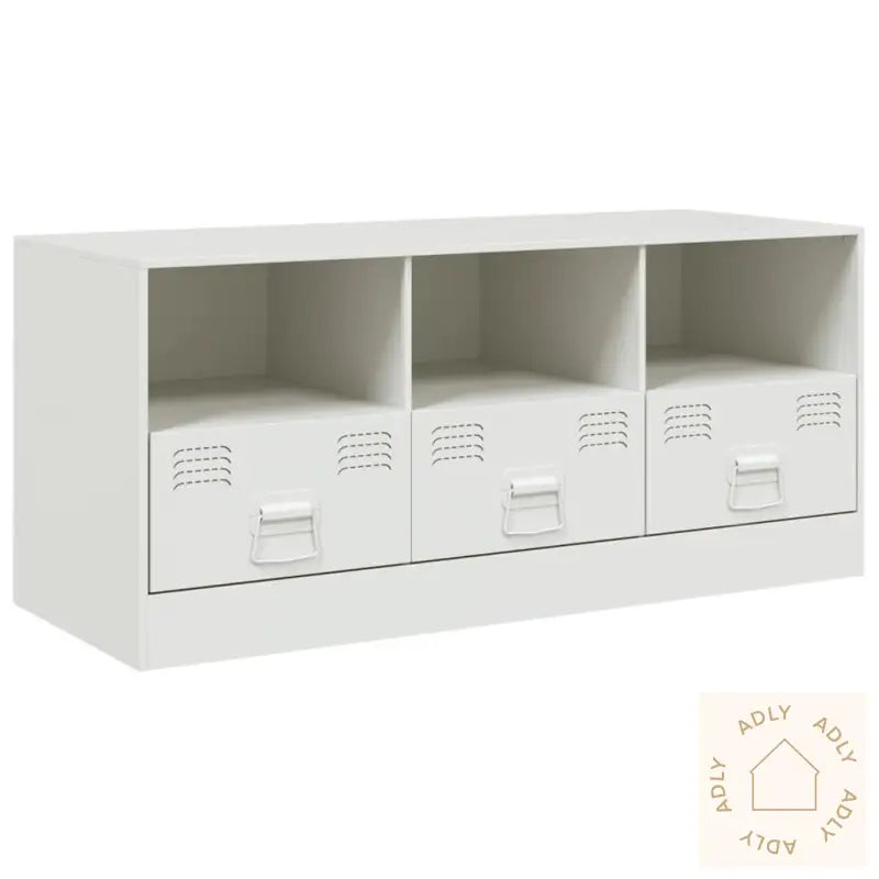 Tv-Benk Hvit 99X39X44 Cm Stål
