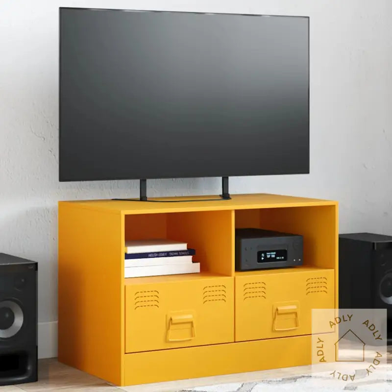 Tv-Benk Sennepsgul 67X39X44 Cm Stål