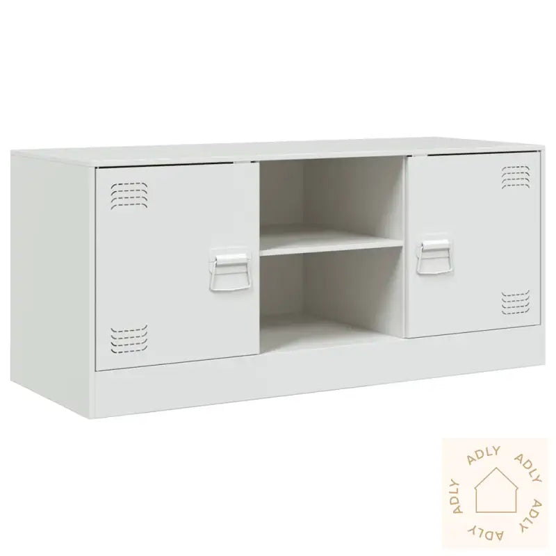 Tv-Benk Hvit 99X39X44 Cm Stål