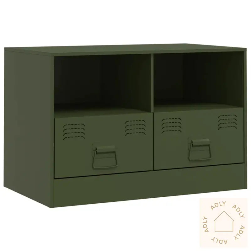 Tv-Benk Olivengrønn 67X39X44 Cm Stål