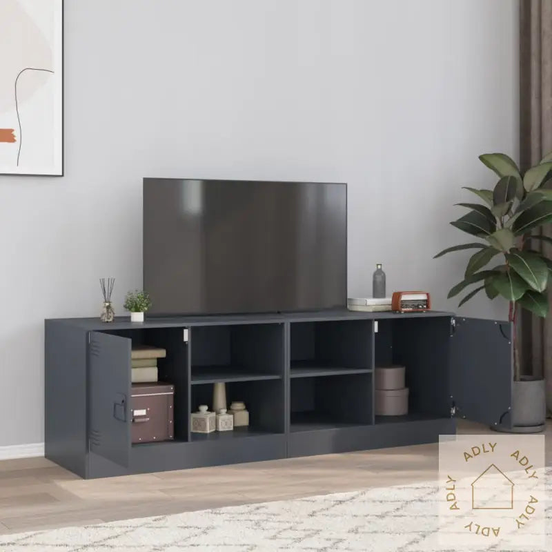 Tv-Benker 2 Stk Antrasitt 67X39X44 Cm Stål