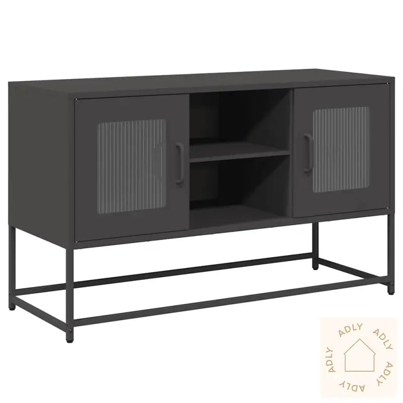 Tv-Benk Svart 100,5X39X60,5 Cm Stål