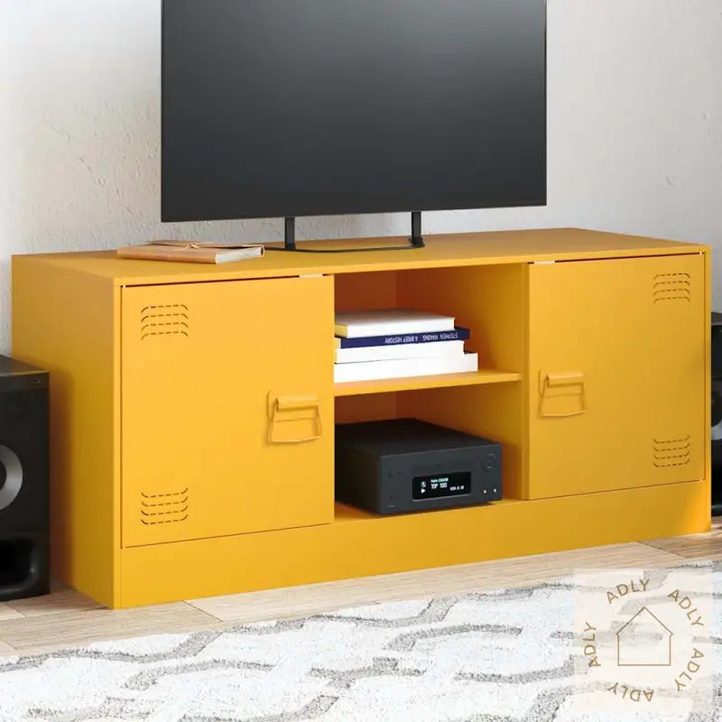 Tv-Benk Sennepsgul 99X39X44 Cm Stål