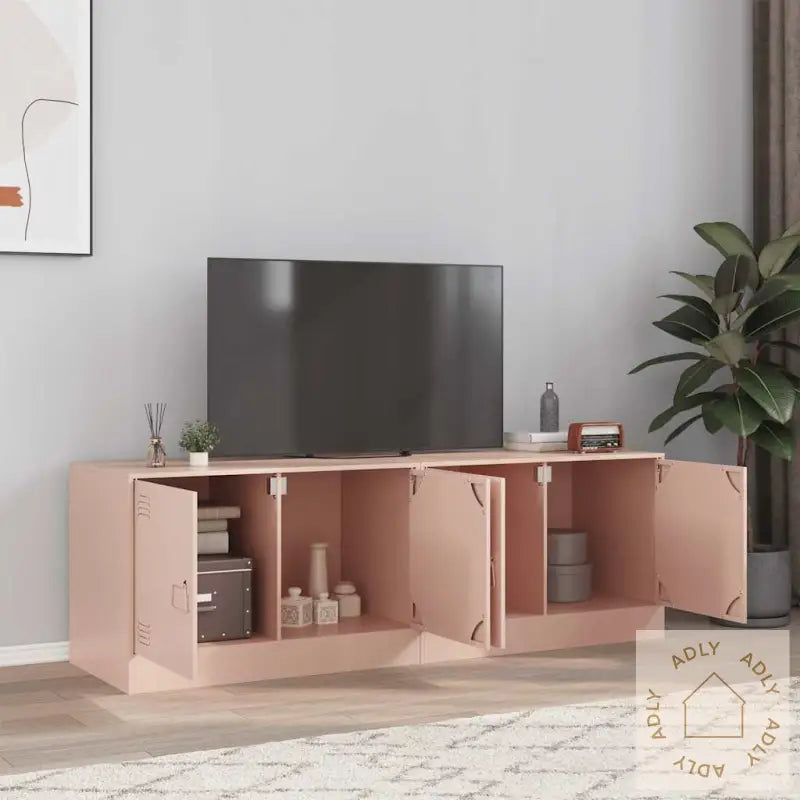Tv-Benker 2 Stk Rosa 67X39X44 Cm Stål