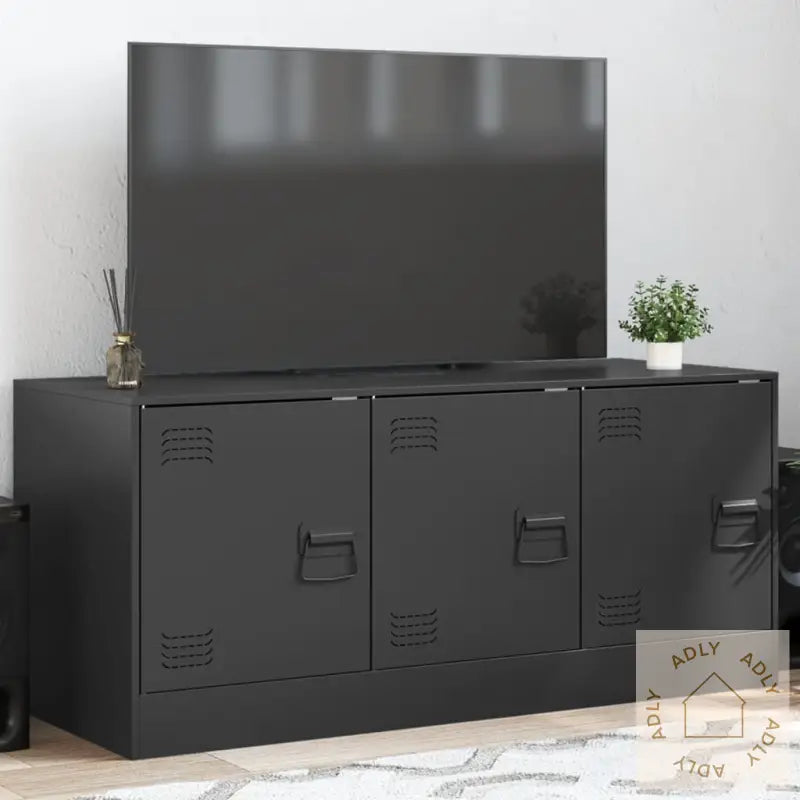 Tv-Benk Svart 99X39X44 Cm Stål