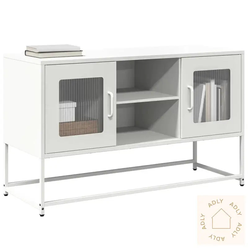 Tv-Benk Hvit 100,5X39X60,5 Cm Stål