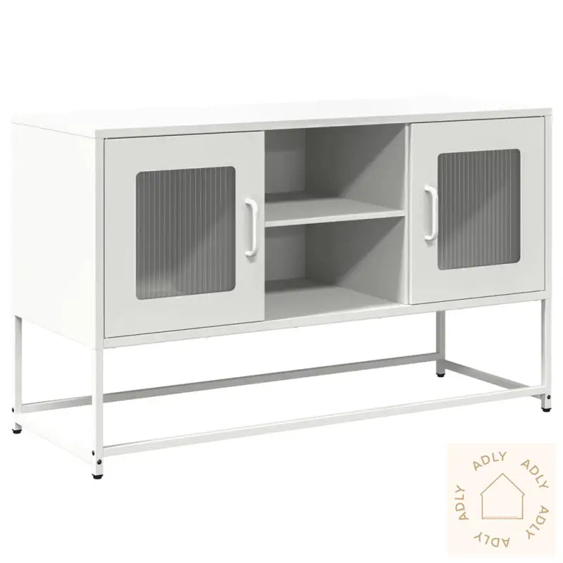 Tv-Benk Hvit 100,5X39X60,5 Cm Stål