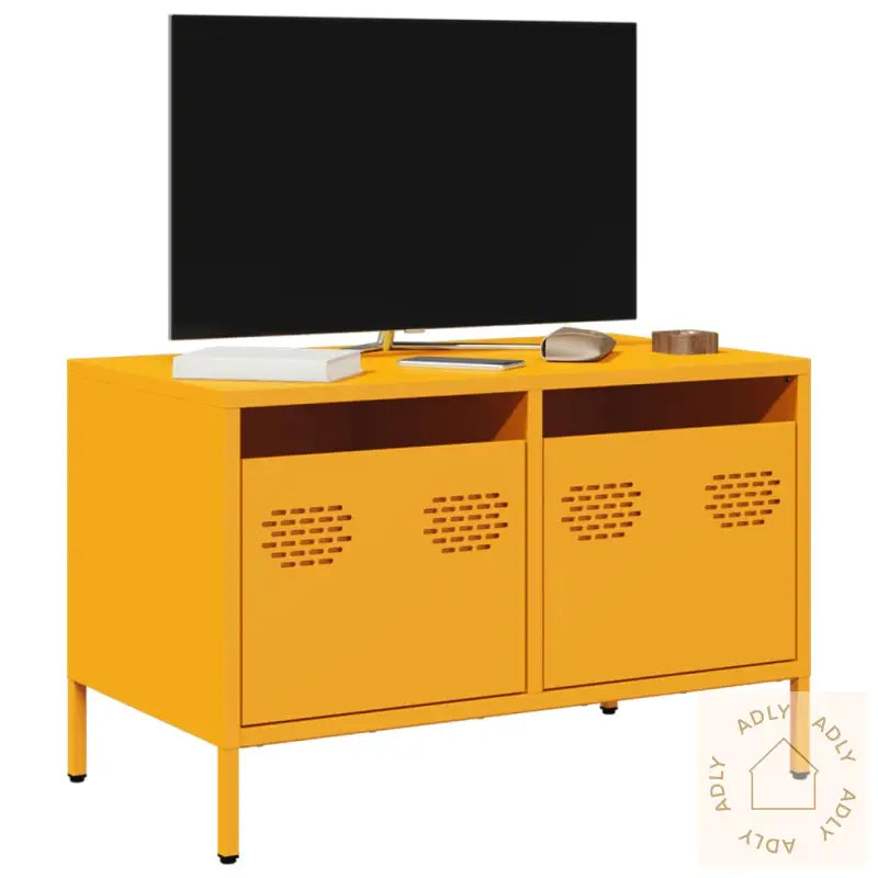 Tv-Benk Sennepsgul 68X39X43,5 Cm Kaldvalset Stål