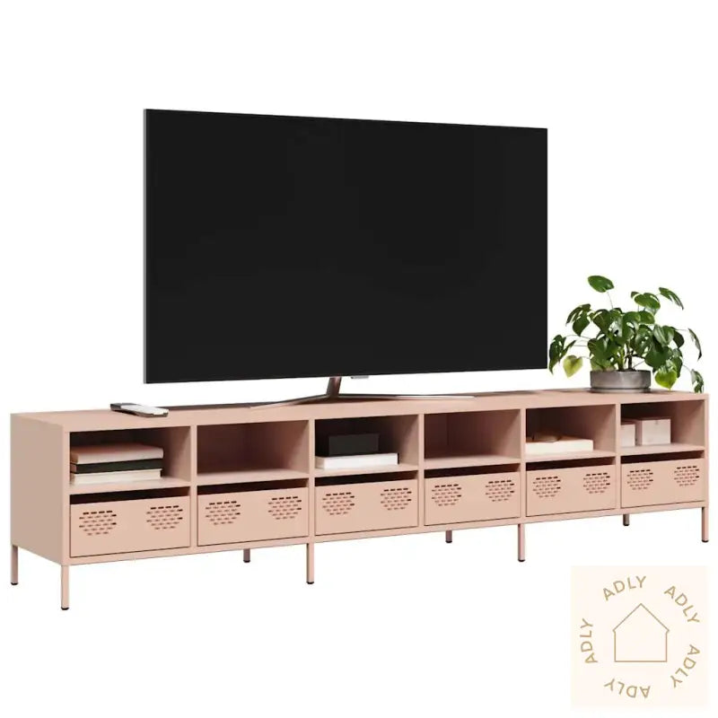 Tv-Benk Rosa 202X39X43,5 Cm Kaldvalset Stål