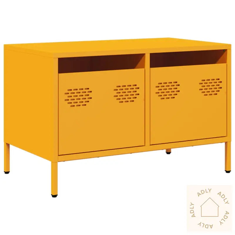 Tv-Benk Sennepsgul 68X39X43,5 Cm Kaldvalset Stål