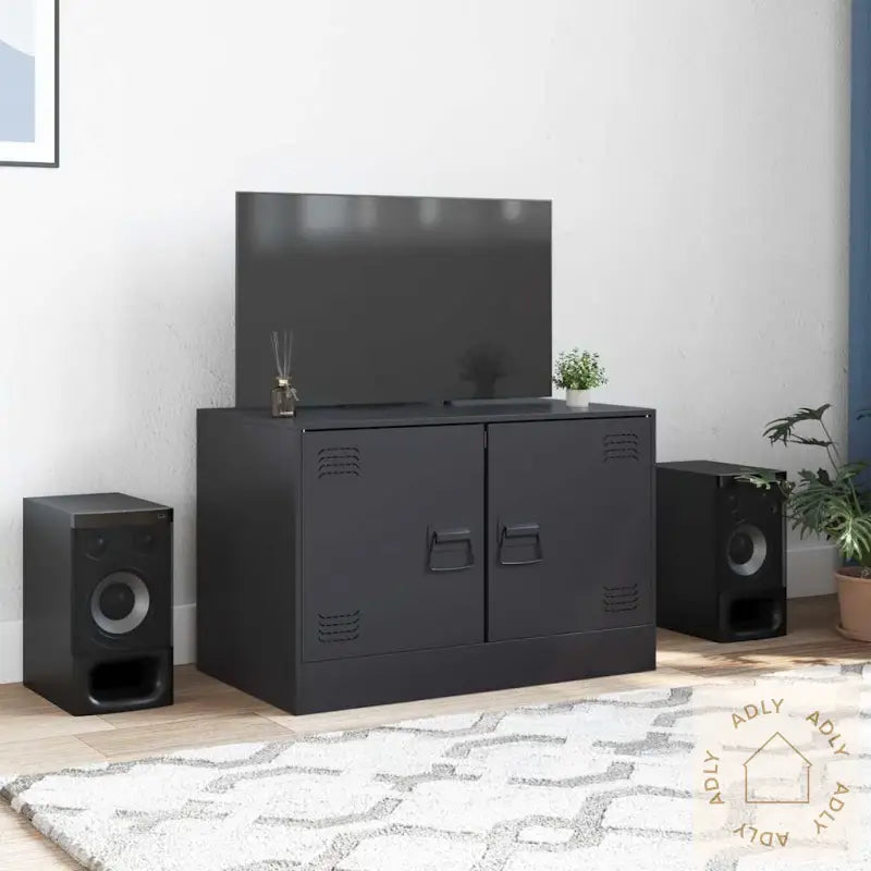 Tv-Benk Svart 67X39X44 Cm Stål