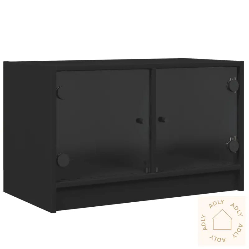 Tv-Benk Med Dør Svart 68X37X42 Cm