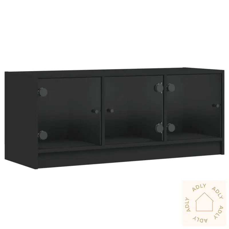 Tv-Benk Med Dør Svart 102X37X42 Cm
