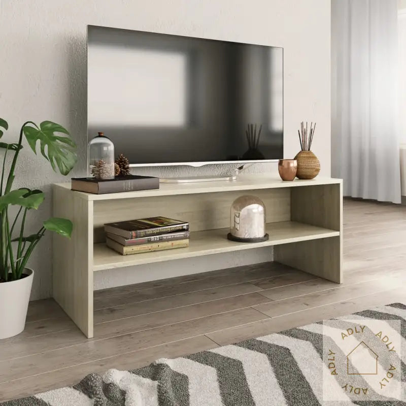 Tv-Benk Sonoma Eik 100X40X40 Cm Konstruert Tre