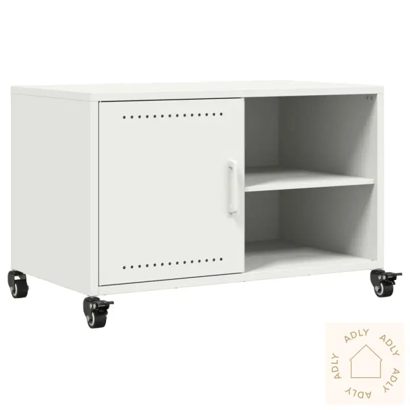 Tv-Benk Hvit 68X39X43,5 Cm Stål