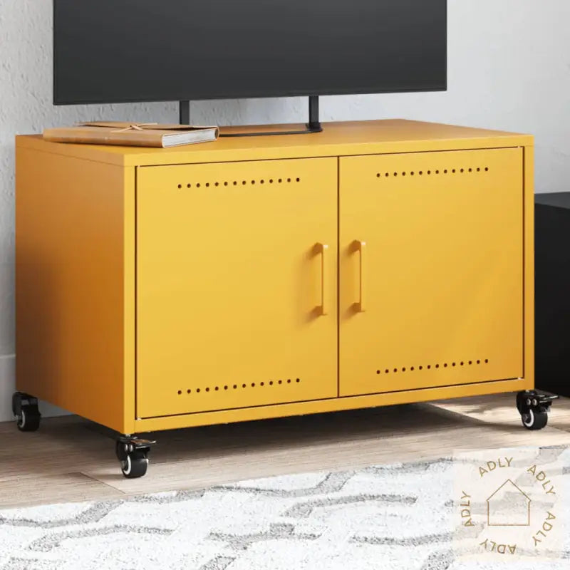 Tv-Benk Sennepsgul 68X39X43,5 Cm Kaldvalset Stål