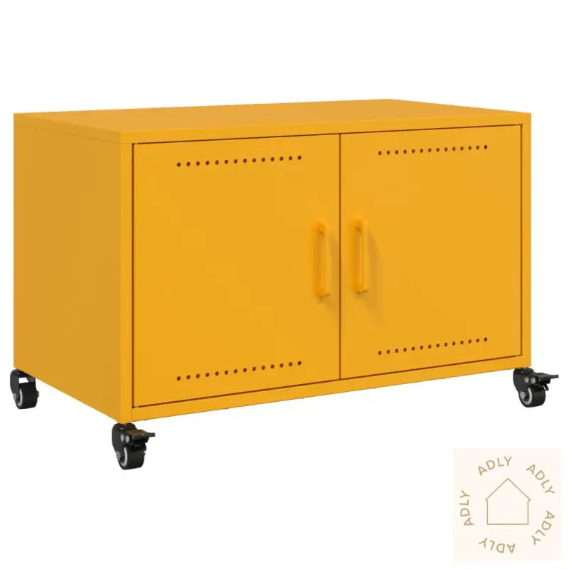 Tv-Benk Sennepsgul 68X39X43,5 Cm Kaldvalset Stål