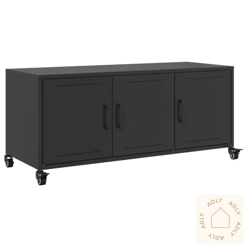 Tv-Benk Svart 100,5X39X43,5 Cm Stål