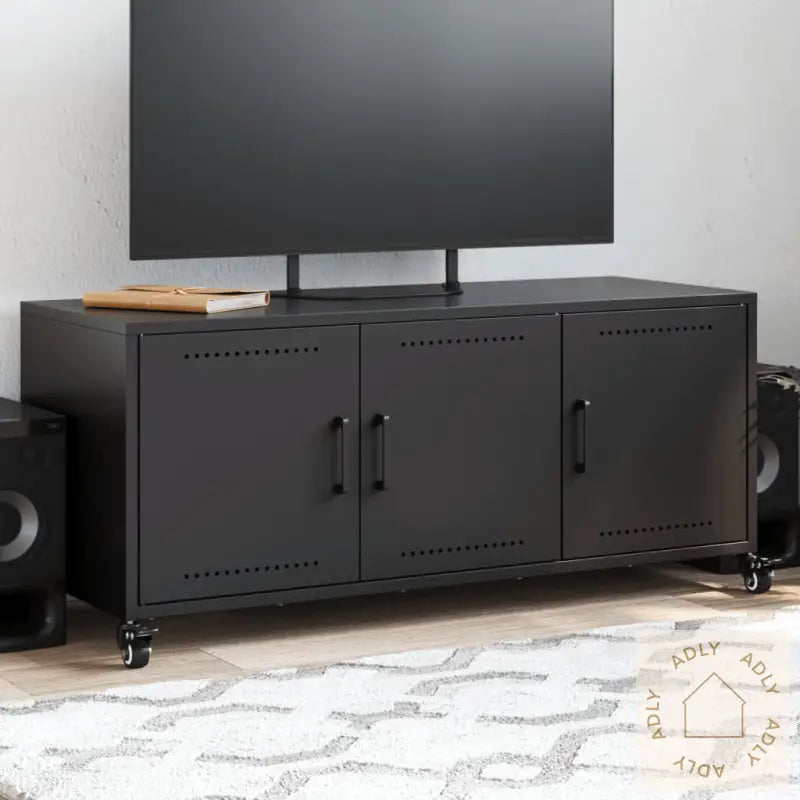 Tv-Benk Svart 100,5X39X43,5 Cm Stål