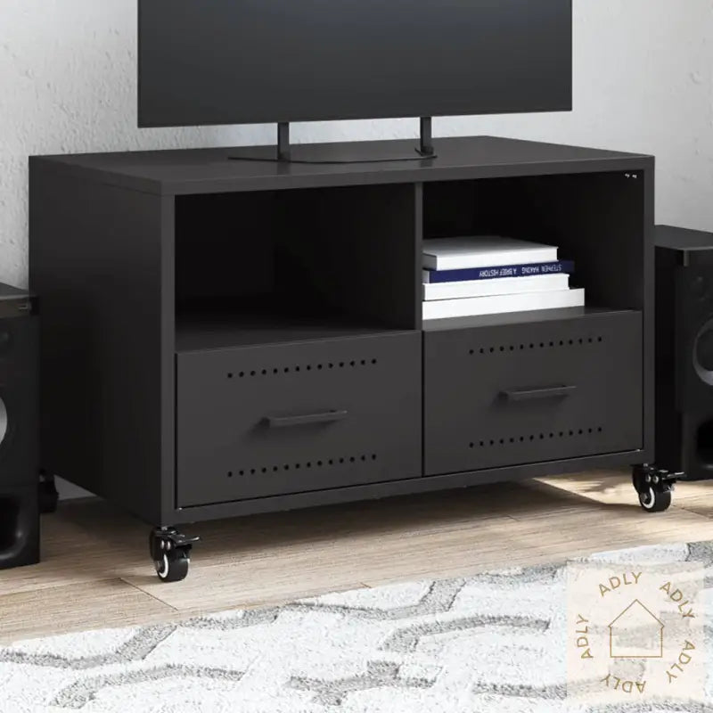 Tv-Benk Svart 68X39X43,5 Cm Stål
