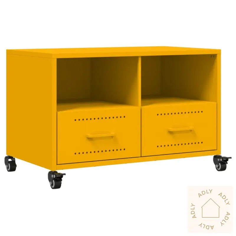 Tv-Benk Sennepsgul 68X39X43,5 Cm Kaldvalset Stål