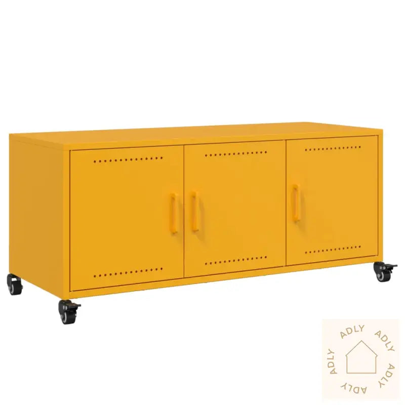 Tv-Benk Sennepsgul 100,5X39X43,5 Cm Stål