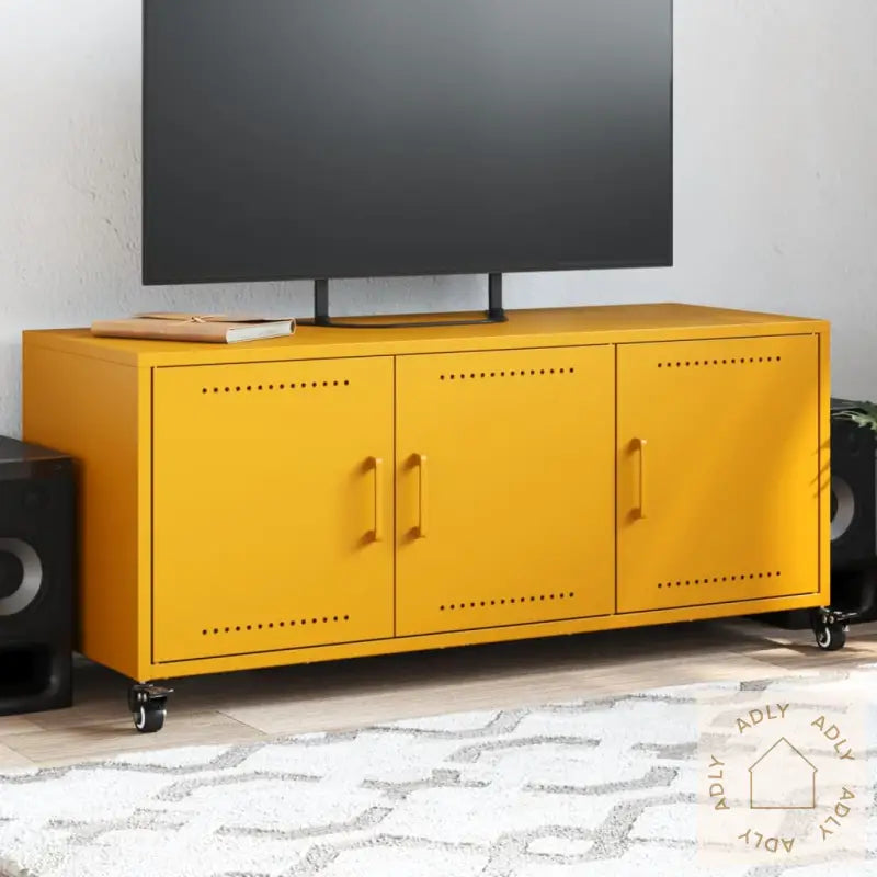 Tv-Benk Sennepsgul 100,5X39X43,5 Cm Stål