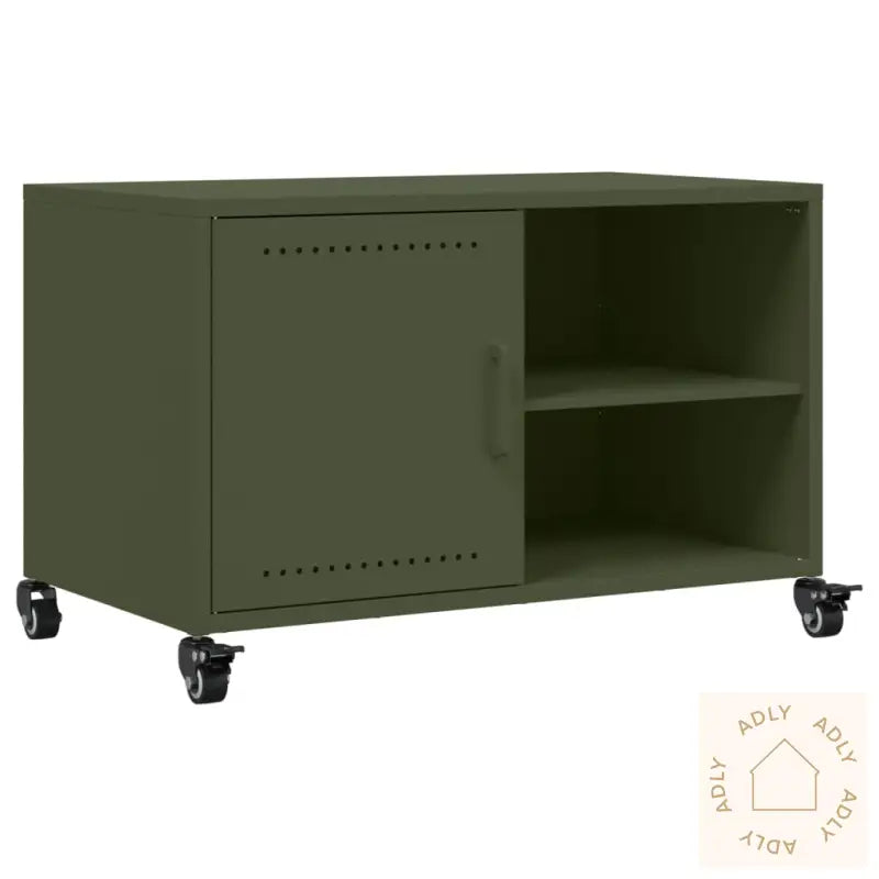 Tv-Benk Olivengrønn 68X39X43,5 Cm Stål