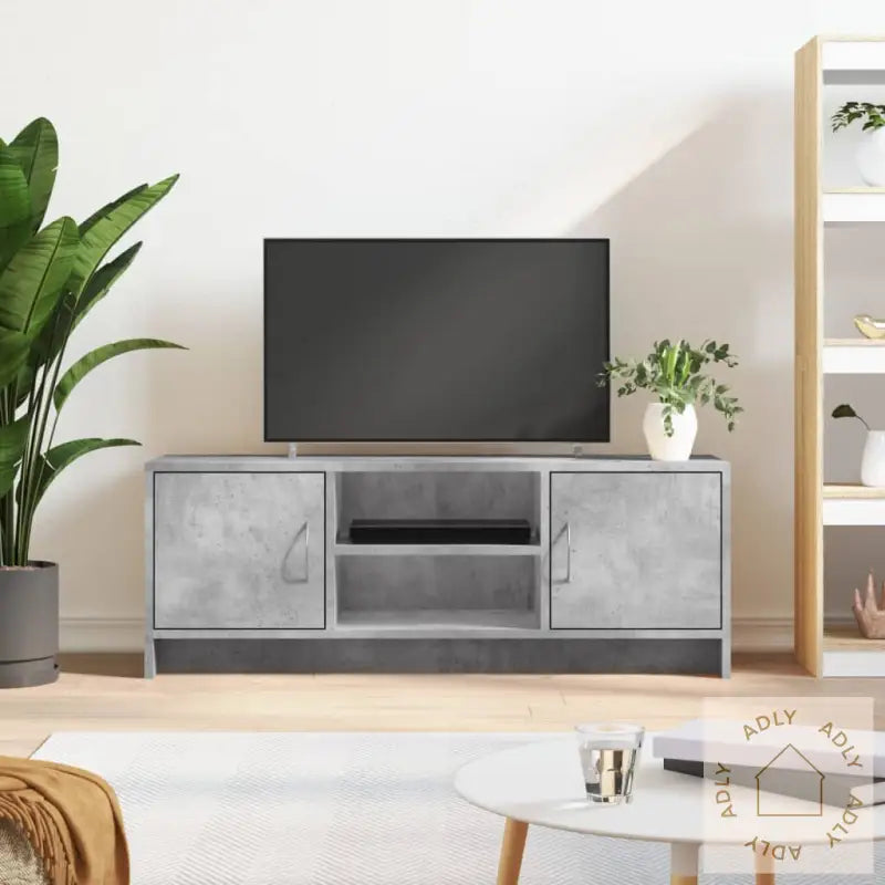 Tv-Benk Betonggrå 102X30X37,5 Cm Konstruert Tre