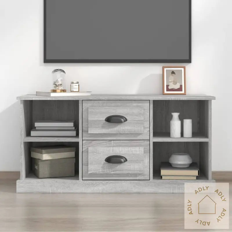 Tv-Benk Grå Sonoma 99,5X35,5X48 Cm Konstruert Tre