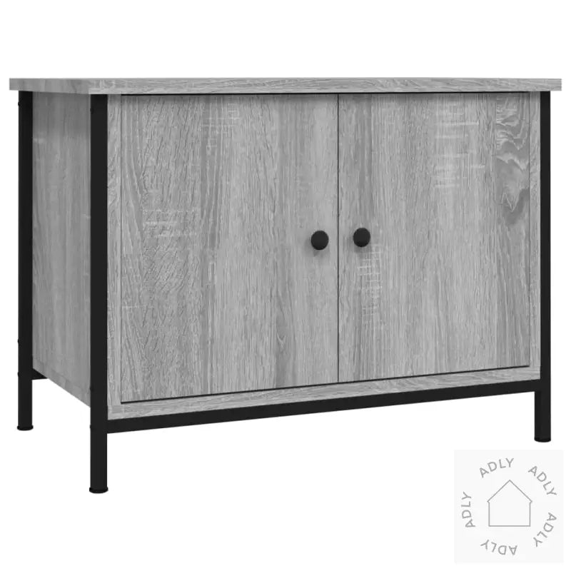 Tv-Benk Med Dører Grå Sonoma 60X35X45 Cm Konstruert Tre