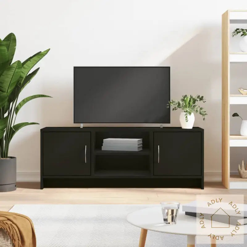 Tv-Benk Svart 102X30X37,5 Cm Konstruert Tre