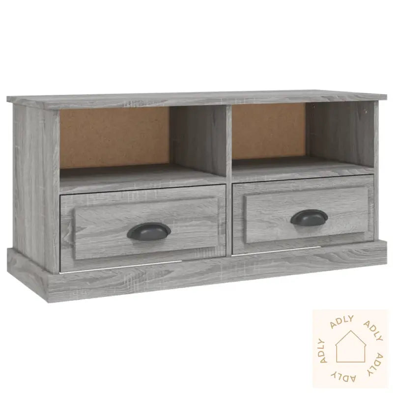 Tv-Benk Grå Sonoma 93X35,5X45 Cm Konstruert Tre