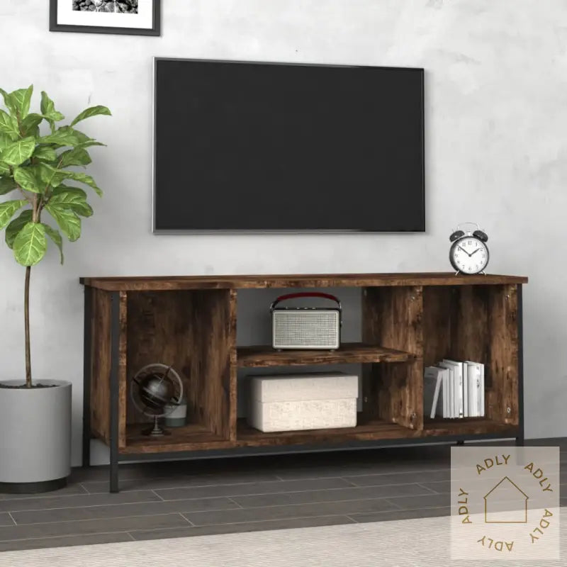 Tv-Benk Røkt Eik 102X35X45 Cm Konstruert Tre
