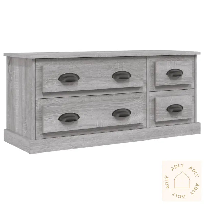 Tv-Benk Grå Sonoma 100X35,5X45 Cm Konstruert Tre