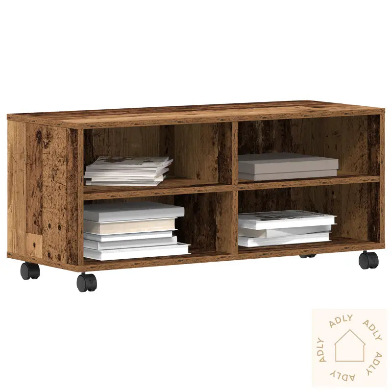 Tv-Benk I Gammelt Tre 90X35X35 Cm Konstruert Tre
