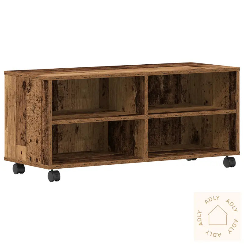 Tv-Benk I Gammelt Tre 90X35X35 Cm Konstruert Tre