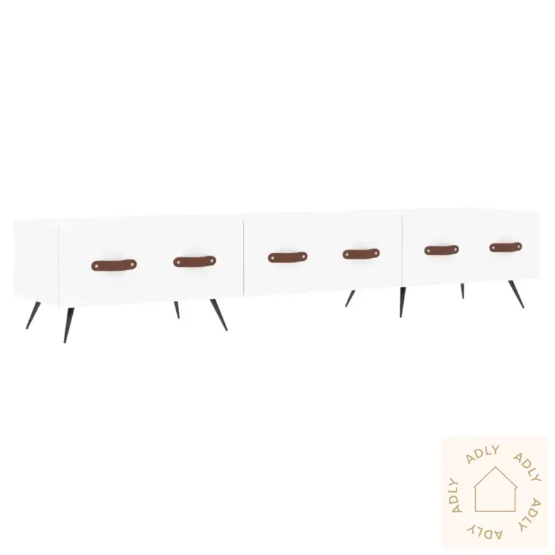 Tv-Benk Hvit 150X36X30 Cm Konstruert Tre