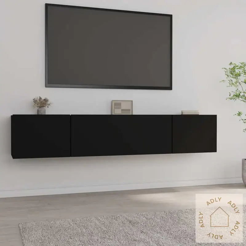 Tv-Benker 2 Stk Svart 80X30X30 Cm Konstruert Tre