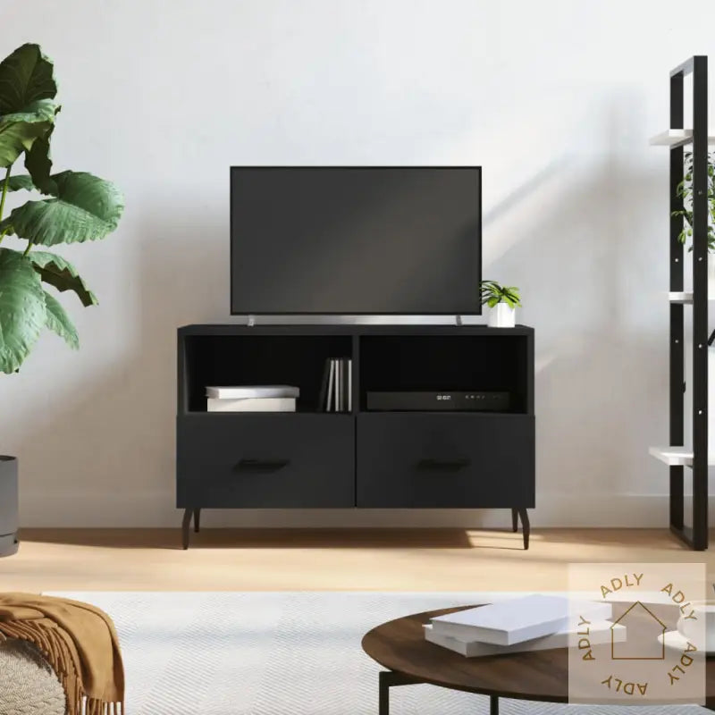 Tv-Benk Svart 80X36X50 Cm Konstruert Tre