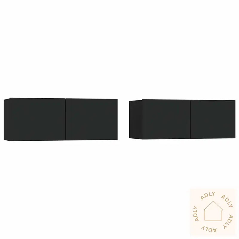 Tv-Benker 2 Stk Svart 80X30X30 Cm Konstruert Tre