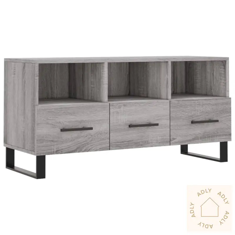 Tv-Benk Grå Sonoma 102X36X50 Cm Konstruert Tre