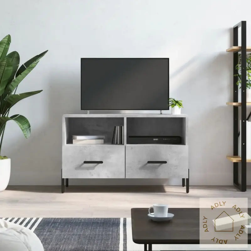 Tv-Benk Betonggrå 80X36X50 Cm Konstruert Tre