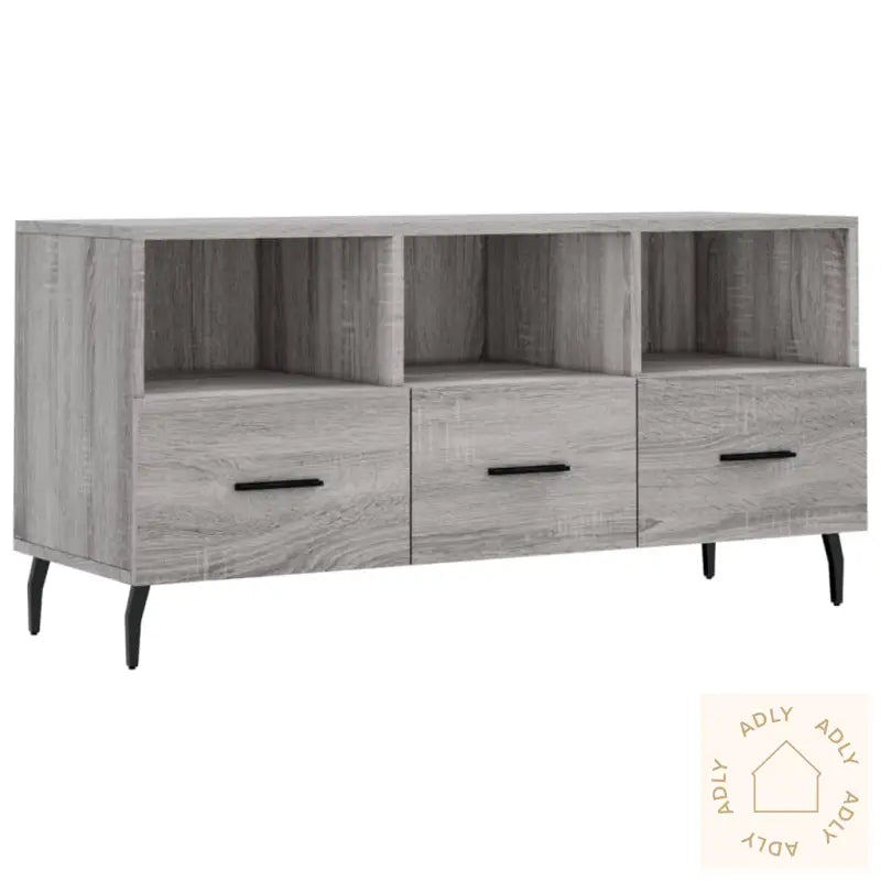 Tv-Benk Grå Sonoma 102X36X50 Cm Konstruert Tre