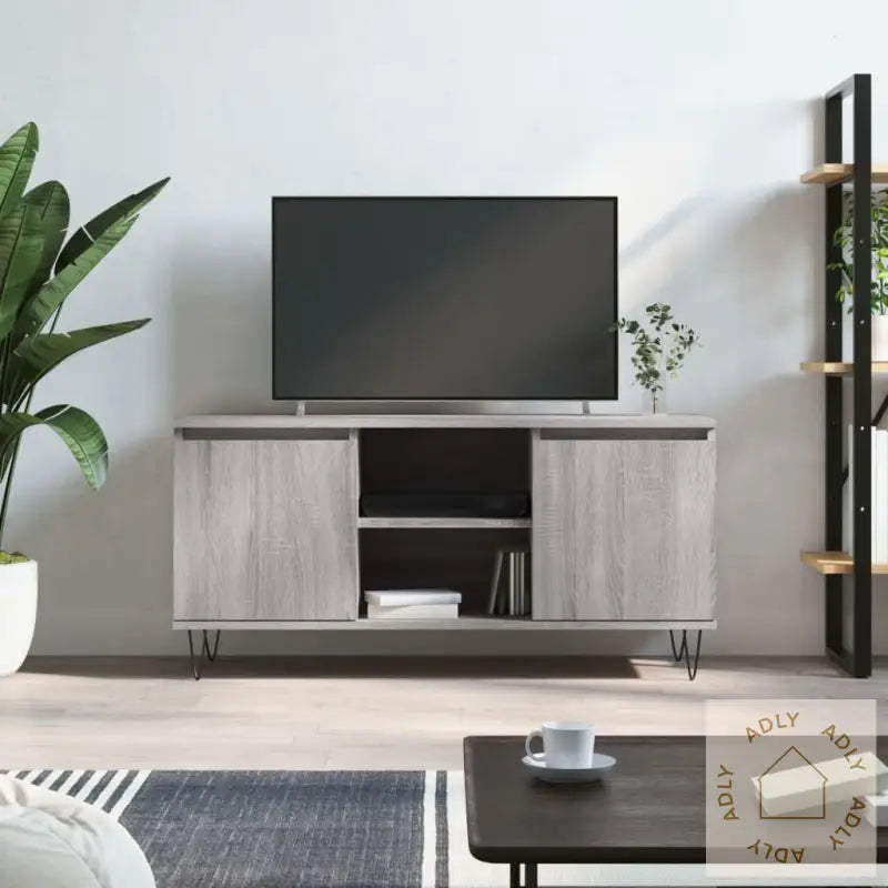 Tv-Benk Grå Sonoma 104X35X50 Cm Konstruert Tre